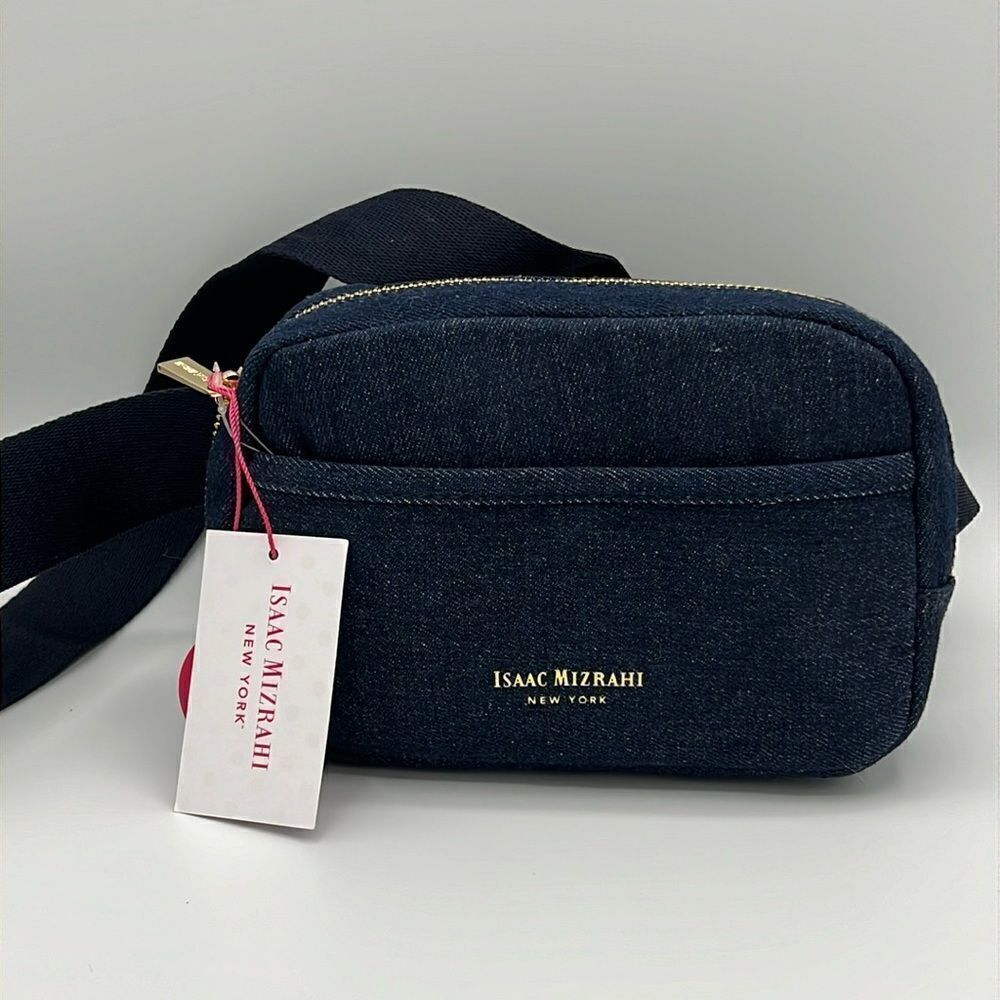 Isaac Mizrahi Beige /‎ Blue Jean Belt Bag B95